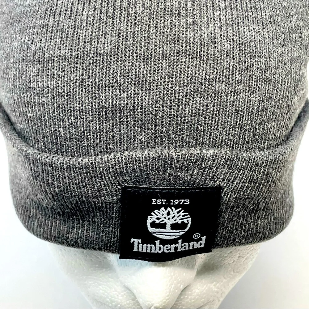 Timberland Men’s Cuffed Beanie Winter Hat Lightweight T100354C 010 Gray NWT - Picture 8 of 15